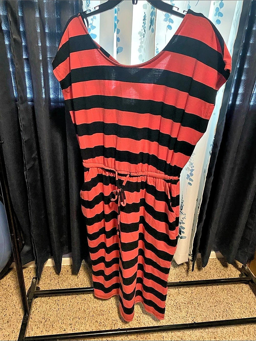 Torrid Striped Maxi Dress in Pink & Black Size 0 Like New